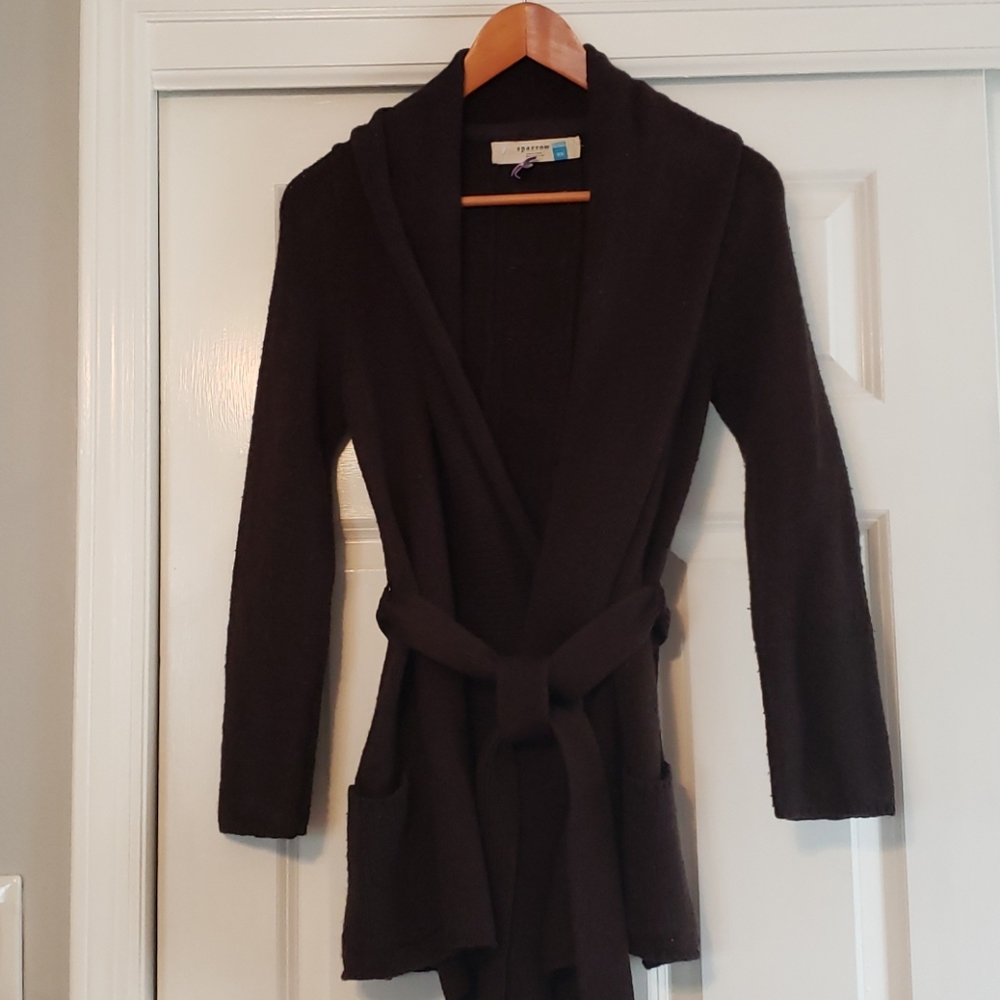 Sparrow for Anthropologie brown cardigan sweater.